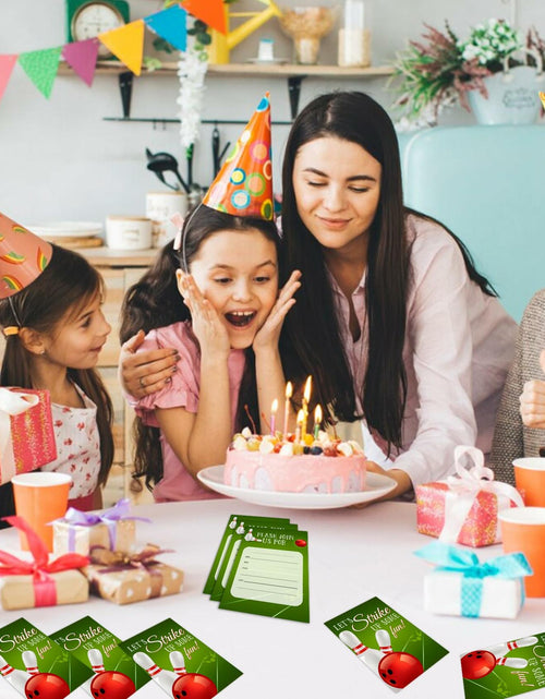 Load image into Gallery viewer, Feyerr Bowling Birthday Invitations for Boys Girls 30 Count Double Sided Cards
