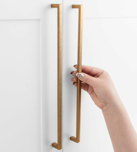 ASKANO Antique Brass Cabinet Pulls 12.6" Hole Centers Square Bar Pack of 1
