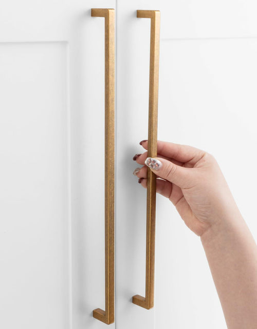 Load image into Gallery viewer, ASKANO Antique Brass Cabinet Pulls 12.6" Hole Centers Square Bar Pack of 1
