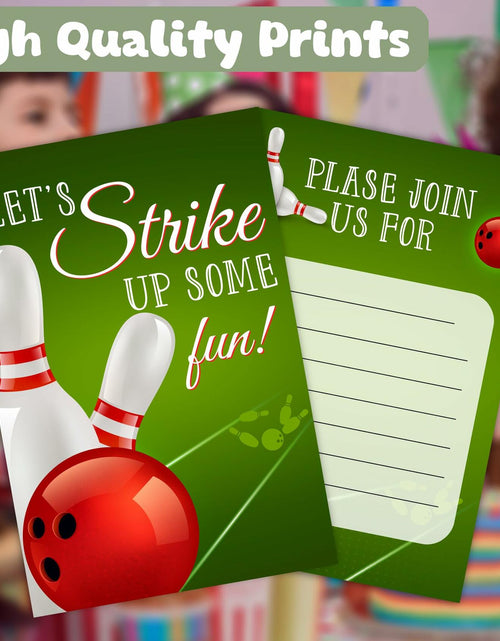 Load image into Gallery viewer, Feyerr Bowling Birthday Invitations for Boys Girls 30 Count Double Sided Cards

