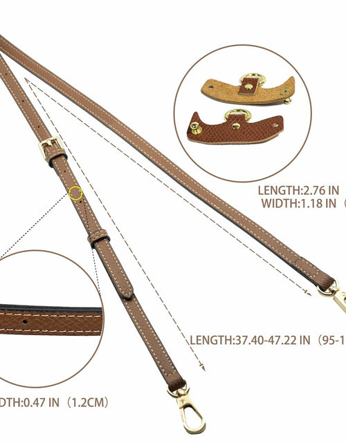 Load image into Gallery viewer, XKE-X Adjustable Leather Crossbody Handbag Strap Brown Gold
