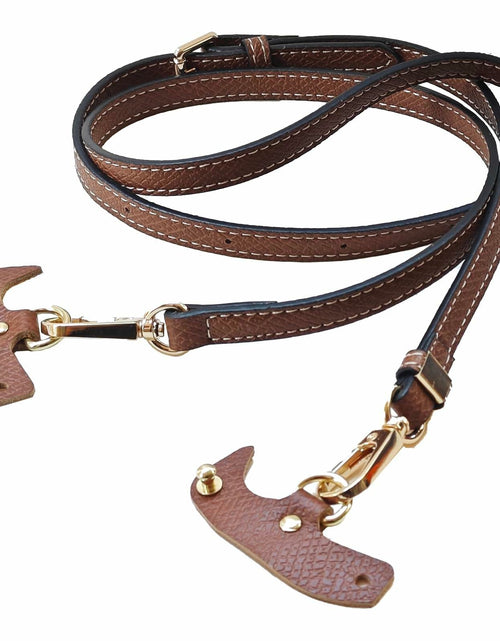 Load image into Gallery viewer, XKE-X Adjustable Leather Crossbody Handbag Strap Brown Gold
