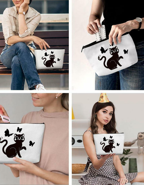 Load image into Gallery viewer, Henhesaha Cute Cat Mom Makeup Bag Cosmetic Travel Toiletry Bag for Women
