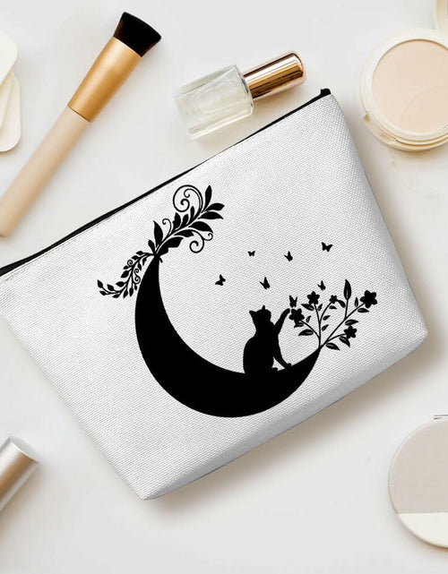 Load image into Gallery viewer, Witchy Cat Makeup Bag Cosmetic Bag Travel Toiletry Bag Black Gifts Women
