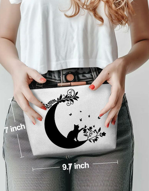 Load image into Gallery viewer, Witchy Cat Makeup Bag Cosmetic Bag Travel Toiletry Bag Black Gifts Women
