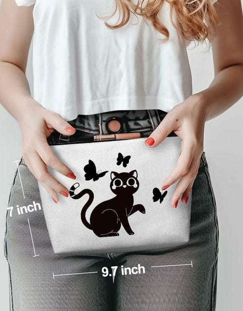 Load image into Gallery viewer, Henhesaha Cute Cat Mom Makeup Bag Cosmetic Travel Toiletry Bag for Women
