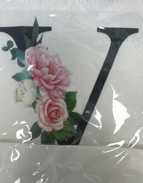 Load image into Gallery viewer, Flower Letter V Makeup Bag Alphabet Initial Cosmetic Birthday Gift Women

