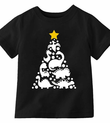 Toddler Kids Reindeer Christmas Short Sleeve Tee Shirt Size M Black