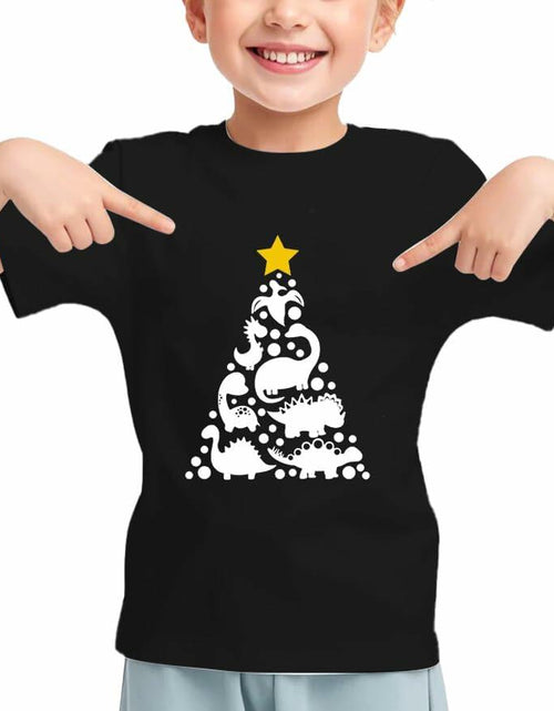 Load image into Gallery viewer, Toddler Kids Reindeer Christmas Short Sleeve Tee Shirt Size M Black
