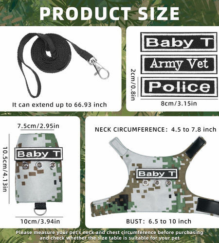 AnoleAir Bearded Dragon Adjustable Harness and Leash Green
