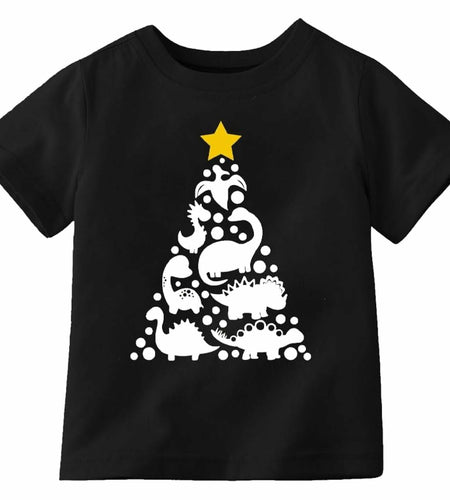 Toddler Kids Reindeer Christmas Short Sleeve Tee Shirt Size M Black