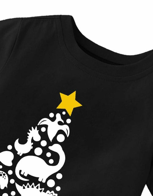Load image into Gallery viewer, Toddler Kids Reindeer Christmas Short Sleeve Tee Shirt Size M Black
