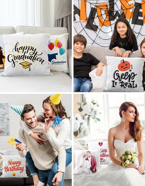 Load image into Gallery viewer, OLSUNOR 16 Pack 17.7"x17.7" White Sublimation Pillow Covers for DIY &amp; Crafts
