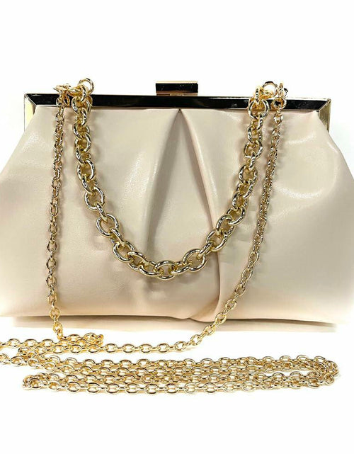 Load image into Gallery viewer, JRNDNIUO PU Leather Beige Clutch Purse Evening Bag for Women
