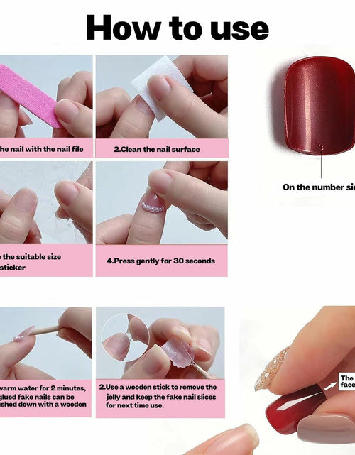 Load image into Gallery viewer, Press On Nails Short Square 24pcs Reusable Colorful Full Cover False Nails
