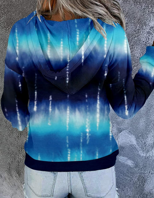 Load image into Gallery viewer, VIEACTIVEWEAR Blue Tie Dye Hoodie Lightweight Long Sleeve Pullover Size 3XL
