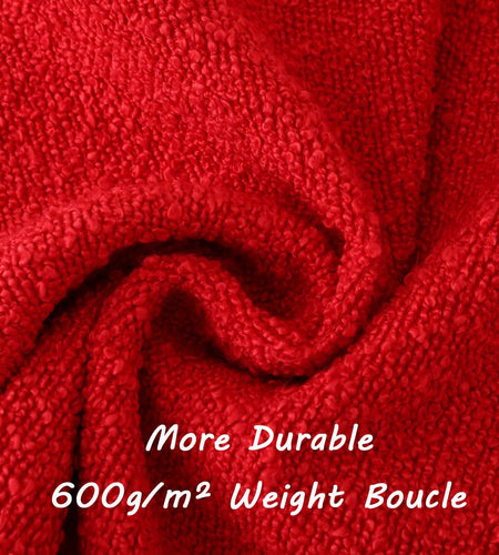 FUTEI Red Decorative Throw Pillow Covers 22x22 Inch Pack of 2 Soft Boucle