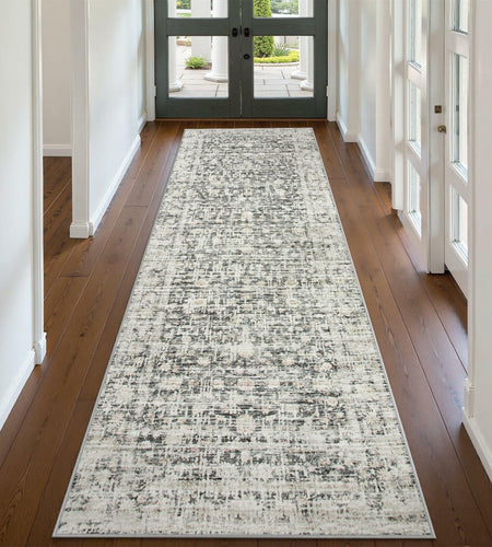 Hedlive Vintage Hallway Runner 2.6x8 Brick Red/White Non Slip Carpet
