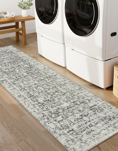 Load image into Gallery viewer, Hedlive Vintage Hallway Runner 2.6x8 Brick Red/White Non Slip Carpet
