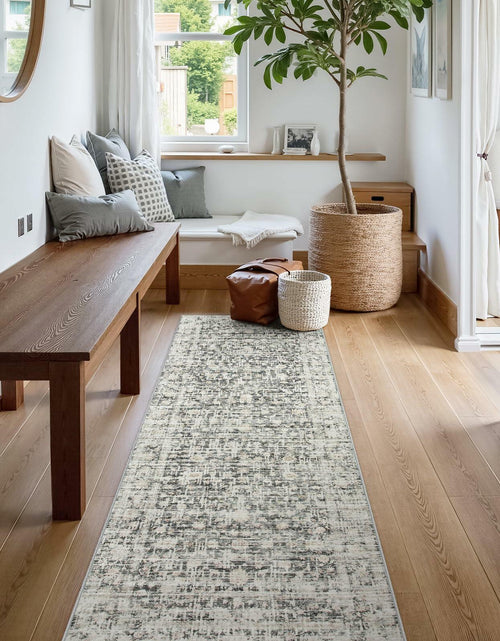 Load image into Gallery viewer, Hedlive Vintage Hallway Runner 2.6x8 Brick Red/White Non Slip Carpet
