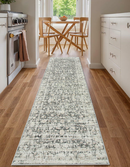 Load image into Gallery viewer, Hedlive Vintage Hallway Runner 2.6x8 Brick Red/White Non Slip Carpet
