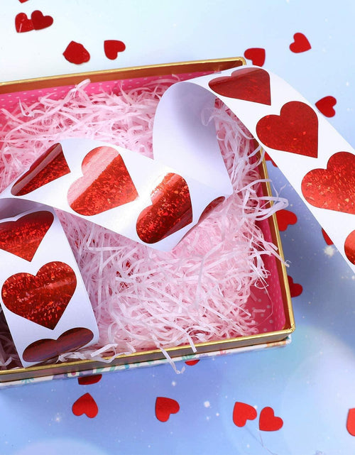 Load image into Gallery viewer, Dzrige 500pcs Red Heart Shape Glitter Stickers Love Scrapbooking Labels
