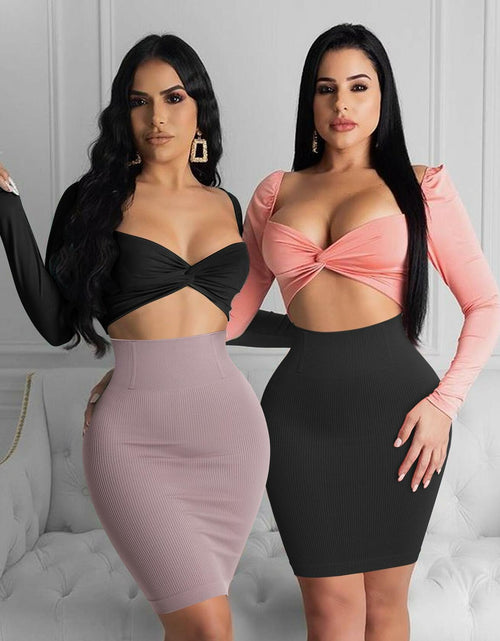 Load image into Gallery viewer, BRABIC Purple Brown High Waisted Knee Length Bodycon Skirt Size Medium
