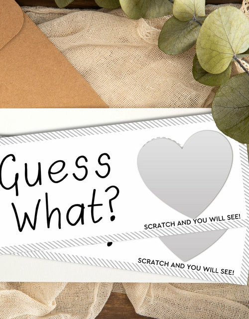 Load image into Gallery viewer, Guess What Surprise Scratch Cards 3x8in Silver 2 Set Personalized Travel Gift
