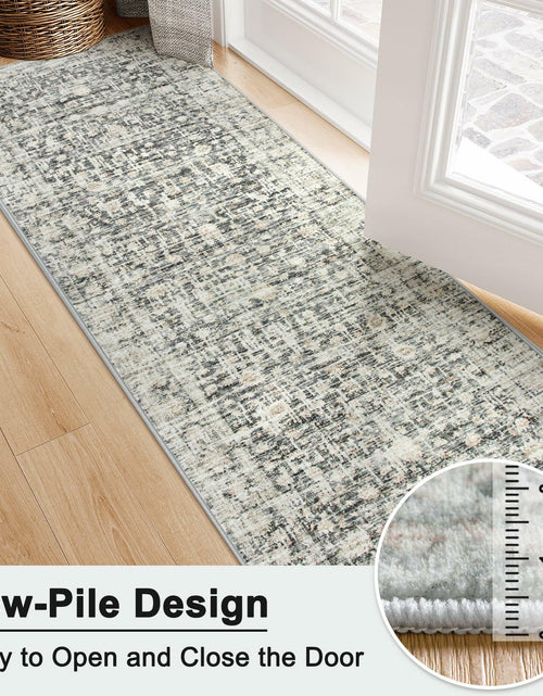 Load image into Gallery viewer, Hedlive Vintage Hallway Runner 2.6x8 Brick Red/White Non Slip Carpet
