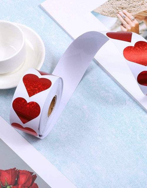 Load image into Gallery viewer, Dzrige 500pcs Red Heart Shape Glitter Stickers Love Scrapbooking Labels
