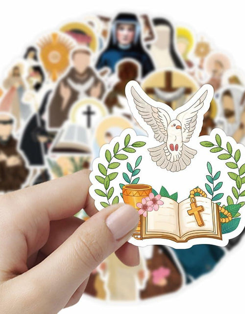 Load image into Gallery viewer, TaDadaPAO Cloisterer Christian Cross Stickers Waterproof Vinyl 50 Pcs
