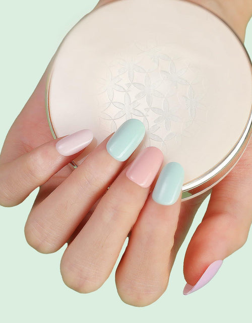 Load image into Gallery viewer, Press On Nails Short Square 24pcs Reusable Colorful Full Cover False Nails

