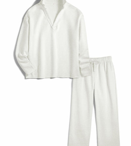 Yioaga Women Tracksuit 2PC Pullover Sweatshirt Sweatpants Light-Gray Size XL