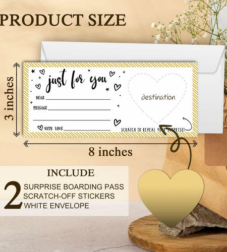 Just For You Surprise Scratch Cards 3x8in Gold 2 Set Personalized Gift