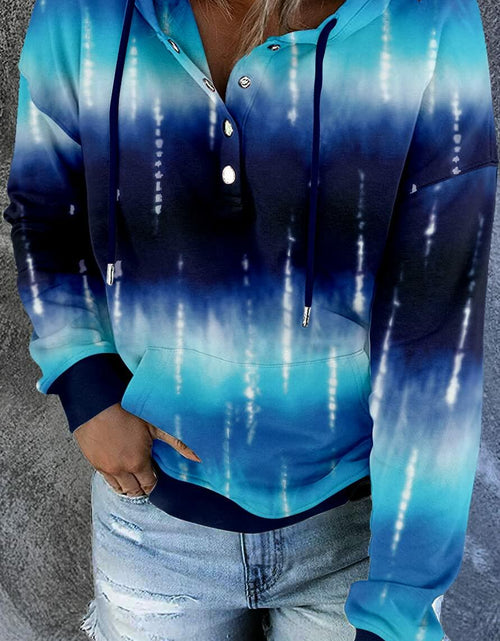 Load image into Gallery viewer, VIEACTIVEWEAR Blue Tie Dye Hoodie Lightweight Long Sleeve Pullover Size 3XL
