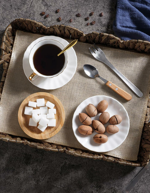 Load image into Gallery viewer, Rectangle Serving Tray with Handles Brown Food Fruit Coffee Table Ottoman Tray
