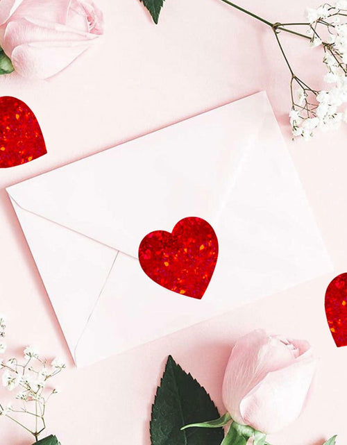 Load image into Gallery viewer, Dzrige 500pcs Red Heart Shape Glitter Stickers Love Scrapbooking Labels
