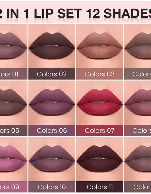 Load image into Gallery viewer, BestBy08/27 evpct Lip Liner Pencil &amp; Lip Gloss Set Plum Purple 06#
