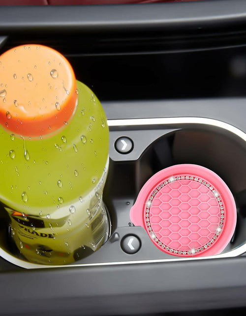 Load image into Gallery viewer, Toiyason Car Cup Coaster Universal Spill Holder Bling Rhinestone Pink 2 Pack
