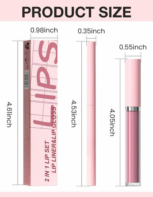 Load image into Gallery viewer, BestBy08/27 evpct Lip Liner Pencil &amp; Lip Gloss Set Waterproof Matte Pink 09#
