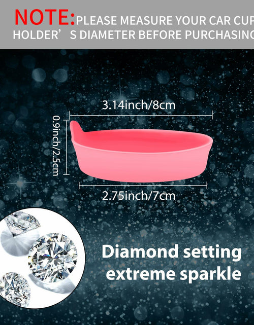 Load image into Gallery viewer, Toiyason Car Cup Coaster Universal Spill Holder Bling Rhinestone Pink 2 Pack
