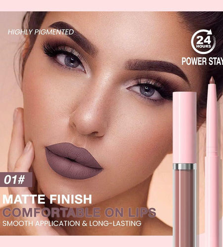 BestBy08/27 evpct Lip Liner Pencil & Lip Gloss Set Dark Red 02#