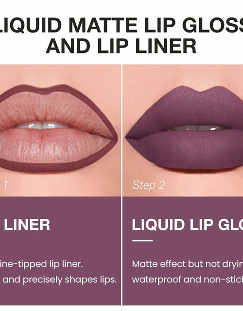 Load image into Gallery viewer, BestBy08/27 evpct Lip Liner Pencil &amp; Lip Gloss Set Plum Purple 06#
