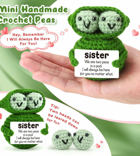 LEJIAJINW Handmade Mini Peas Gift for Sister Best Friend Cute Valentine