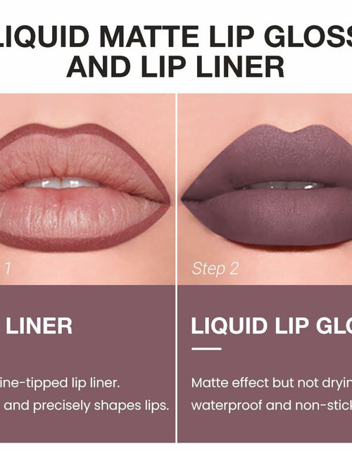 Load image into Gallery viewer, BestBy08/27 evpct Lip Liner Pencil &amp; Lip Gloss Set Dark Red 02#

