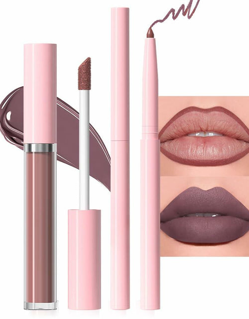 Load image into Gallery viewer, BestBy08/27 evpct Lip Liner Pencil &amp; Lip Gloss Set Dark Red 02#
