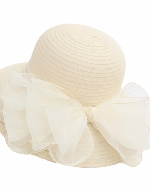 Load image into Gallery viewer, Kentucky Women Organza Derby Hat Wide Brim Summer Sun Cap Black
