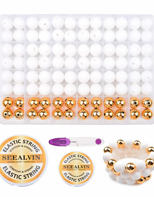 Load image into Gallery viewer, 96PCS Silicone Beads Kit 15mm Round Rubber Beads 2 Colors DIY Crafts
