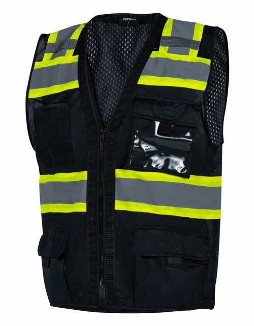 Load image into Gallery viewer, FONIRRA ANSI Class 2 Safety Vest Work Vest with Pockets Zipper Black Size 3XL
