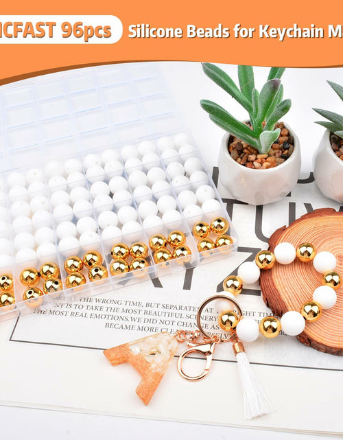 Load image into Gallery viewer, 96PCS Silicone Beads Kit 15mm Round Rubber Beads 2 Colors DIY Crafts
